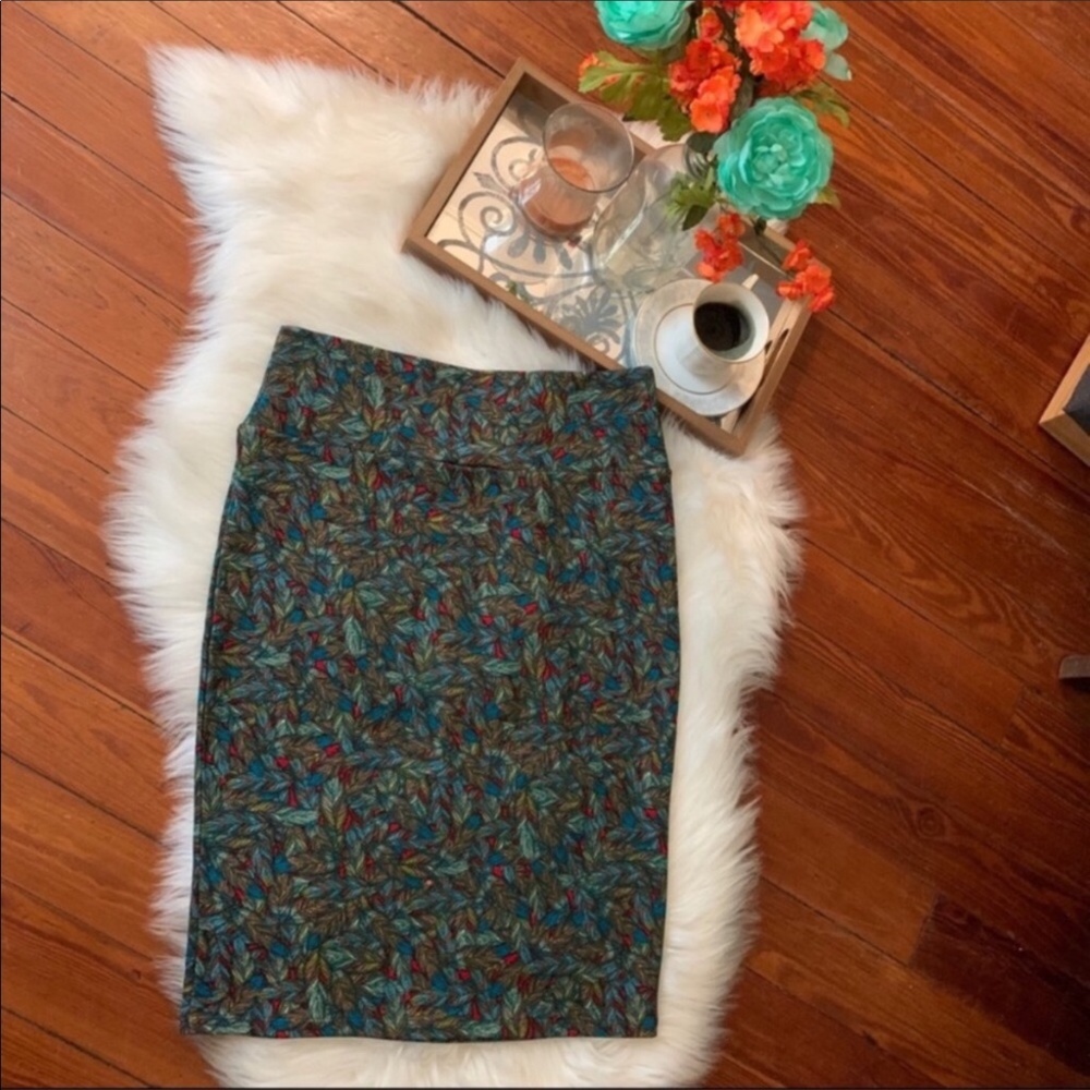 Lularoe Cassie peacock teal pencil  skirt m